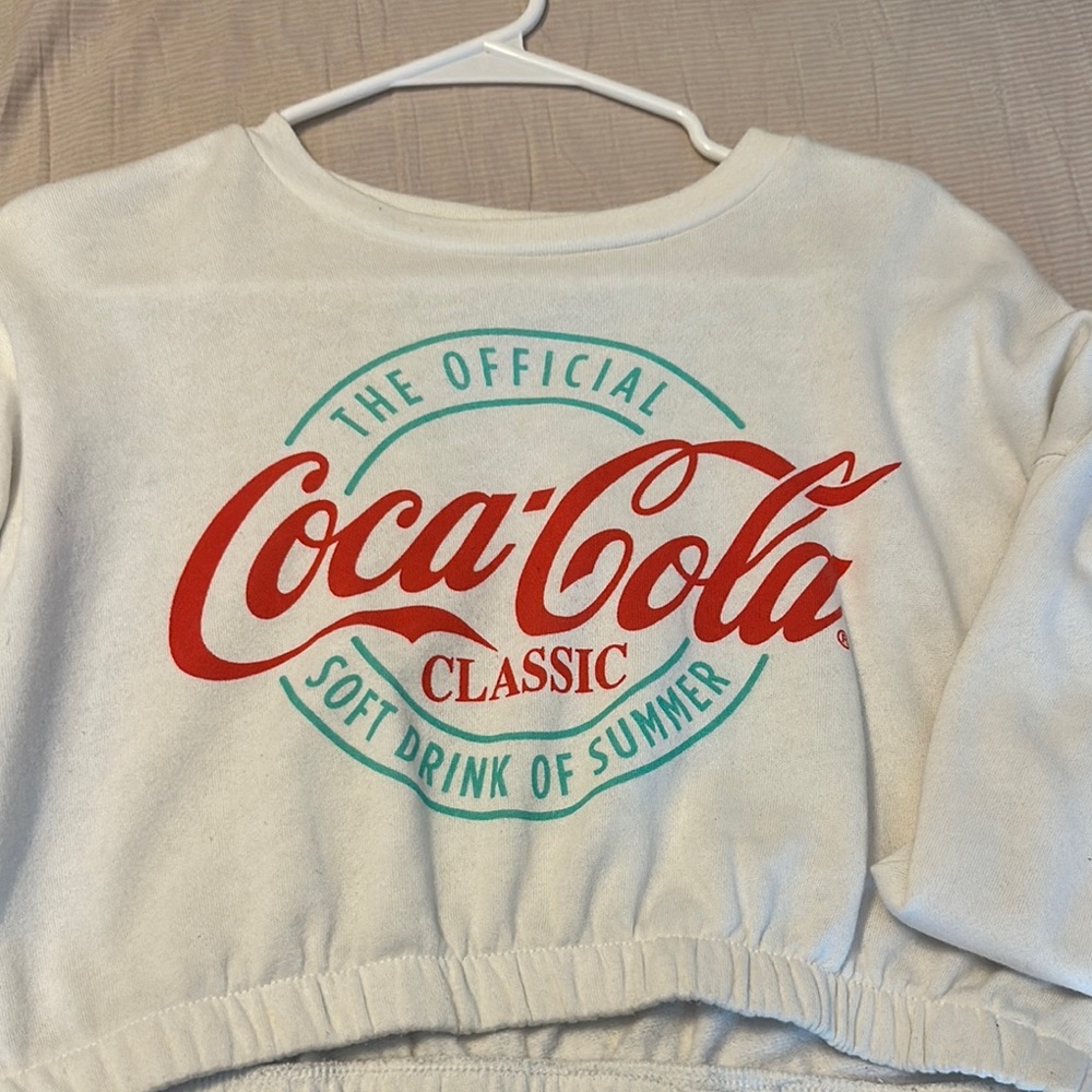 Coca Cola Red and White Crew Neck Sweater with Iconic Logo
